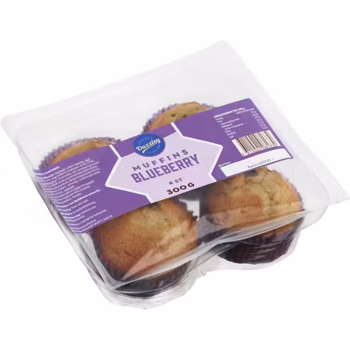 Muffins de arándanos Dazzley, paquete de 4 - 300 gramos