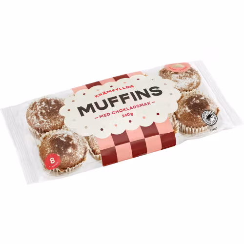 Muffins fourrés à la crème au chocolat Dazzley, paquet de 8 - 280 grammes