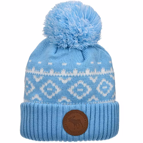 Robin Ruth Leather Stamp Beanie - Schweden, Hellblau/Weiß