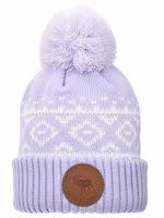 Robin Ruth Leather Stamp Beanie - Sweden Lavender/White