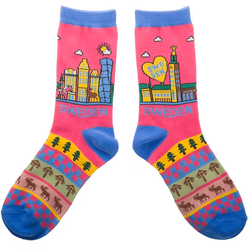Robin Ruth Classic Socken, Größe 36-42 - Stockholm Skyline, Mehrfarbig
