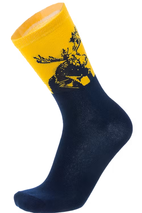Robin Ruth Classic Socken, Größe 40-45 - Elch, Gelb/Schwarz