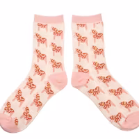 Robin Ruth Classic Socks, Size 36-42 - Dala Horse, Beige/Light Pink