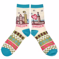 Classic Socks, Size 36-42 - Sweden Skyline, Multicolor