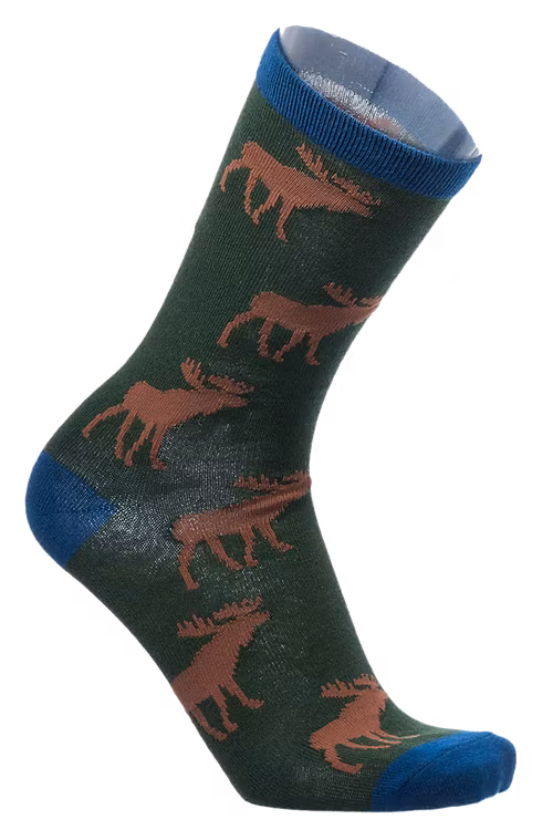Robin Ruth Classic Socken, Größe 40-45 - Elch, Grün