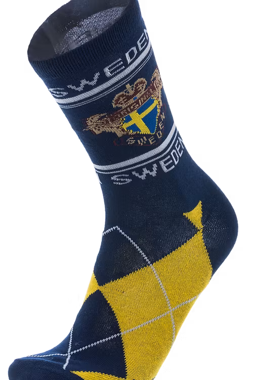 Robin Ruth Classic Socken, Größe 40-45 – Schwedisches Wappen, Blau/Gelb