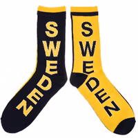 Robin Ruth Retro Socks, Size 40-45 - Sweden, Black/Yellow