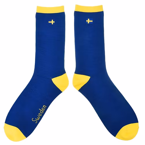 Robin Ruth Sticksocken, Größe 40-45 - Schwedische Flagge, Blau/Gelb