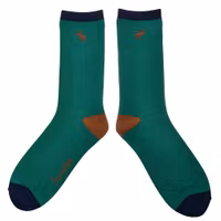 Robin Ruth Embroidery Socks, Size 40-45 - Moose, Green