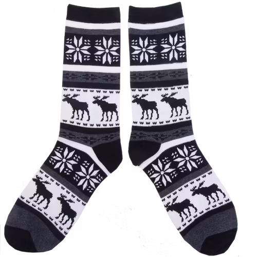 Robin Ruth Classic Socken, Größe 40-45 - Elch, Schwarz/Weiß