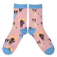 Robin ruth Classic Socks, Size 36-42 - Moose & Reindeer, Pink