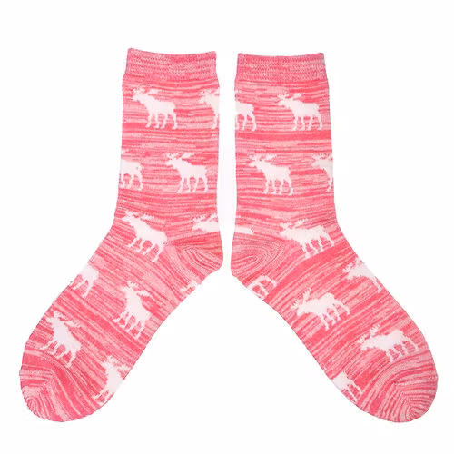 Robin Ruth Classic Socken, Größe 36-42 - Elch, Rosa