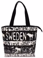 Robin Ruth Classic Canvas Bag Small, Moose, Black/White - 25x25 cm