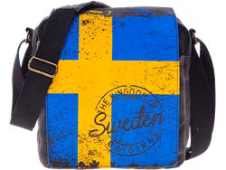 Robin Ruth Messenger Bag, Sweden, Blue/Yellow- 25x25 cm