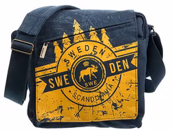 Robin Ruth Messenger Bag, Sweden, Blue/Yellow Moose - 25x25 cm