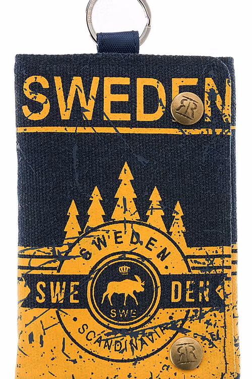 Robin Ruth Canvas Geldbörse Elch, Schwarz/Gelb - 24x12 cm