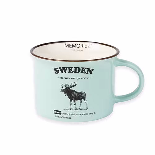 Robin Ruth Moose Story Tasse klein, blaugrün - 9,5x10 cm