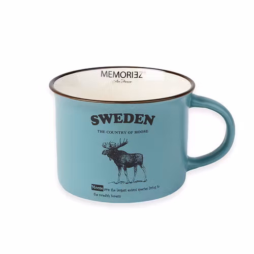 Robin Ruth Moose Story Tasse Klein, Blau - 9,5x10 cm