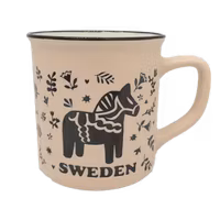 Robin Ruth Dala Horse Embossed Ceramic Mug - 9,5x10 cm