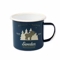 Robin Ruth Sweden Moose Tin Mug, Dark Blue - 9,5x10 cm