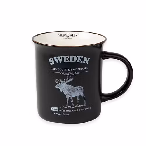 Robin Ruth Moose Story Tasse Groß, Schwarz - 8,5x9,3cm