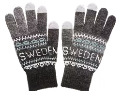 Robin Ruth Touch Screen Winter Gloves , Sweden, Black/Grey - One Size Fits All