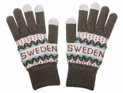 Robin Ruth Touch Screen Winter Gloves , Sweden, Grey/Pink - One Size Fits All