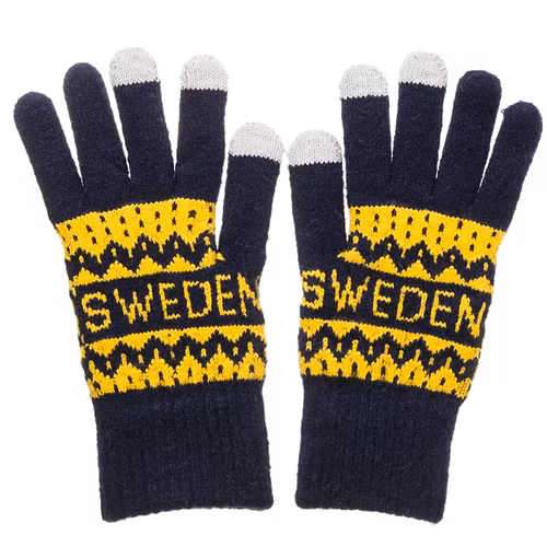 Robin Ruth Touchscreen-Winterhandschuhe, Schweden, Schwarz/Gelb – Einheitsgröße