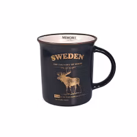 Robin Ruth Gold Moose Story Mug Large, Black - 8,5x9,3cm