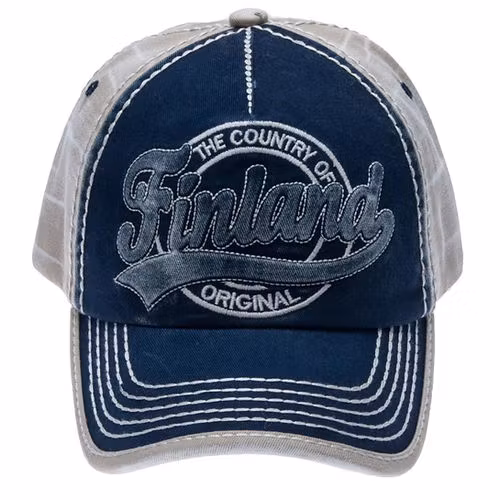 Robin Ruth Washed Denim Cap - Finland, Blue/White