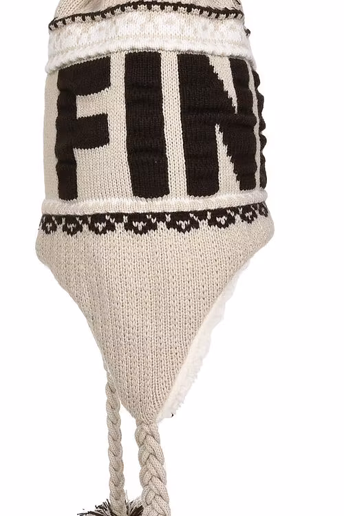 Robin Ruth Classic Bon Bon Wintermütze – Finnland, Weiß/Schwarz