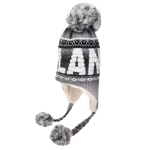 Robin Ruth Classic Nordic Lights Bon Bon Wintermütze - Lappland, Grau