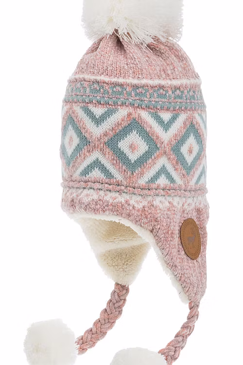 Robin Ruth Mosaic Bon Bon Winter Hat - Finland, Pink