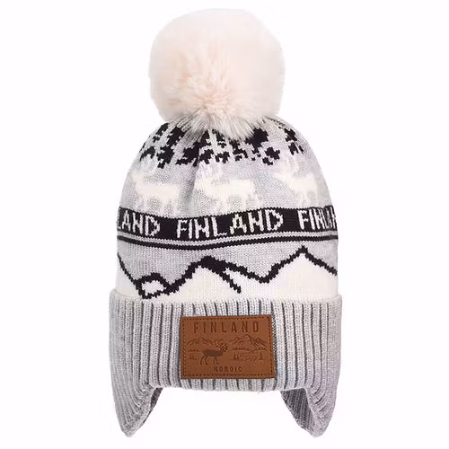 Robin Ruth Winter Hat Beanie Ear Muffs -  Finland, Grey