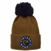 Robin Ruth Stamp Embroidery Winter Hat Beanie -  Finland, Brown