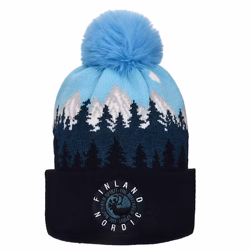 Robin Ruth Stamp Embroidery Winter Hat Beanie -  Finland Forest, Multicolor