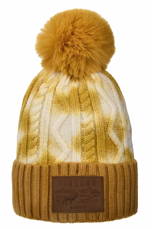 Robin Ruth Pon Tiedye Wintermütze Beanie - Finnland, Weiß/Gold