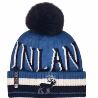 Robin Ruth Winter Hat Beanie -  Finland Reindeer, Black/Blue