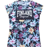 Robin Ruth T-shirt Ladies, Finland Floral, Black Multicolor
