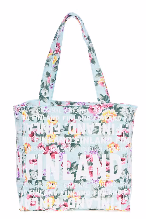 Robin Ruth Canvas Tasche klein, Finnland, Hellblau geblümt