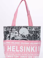 Robin Ruth Canvas Bag Small, Helsinki Cityscape, Pink/Black/White