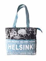 Robin Ruth Canvas Bag Small, Helsinki Cityscape, Blue/Black/White