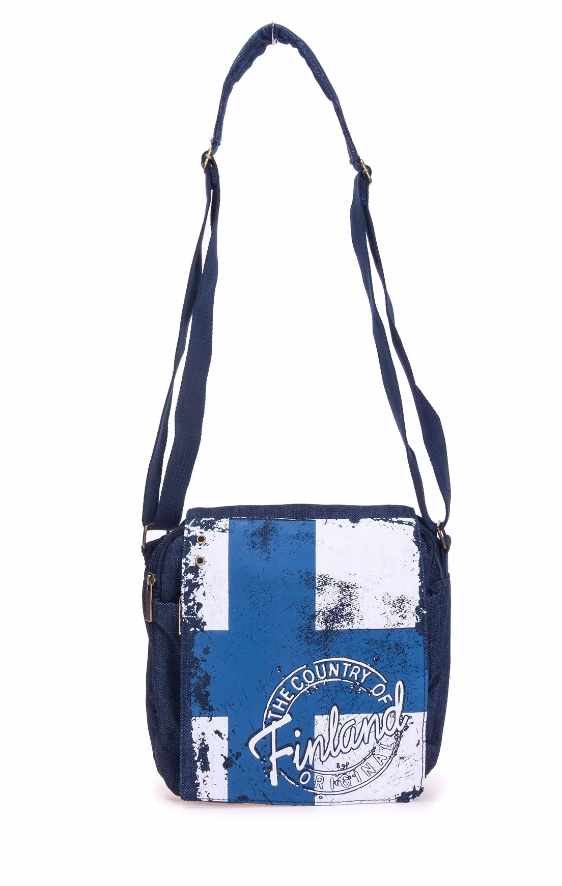 Robin Ruth Messenger Bag Small, Finnland, Blau/Weiß