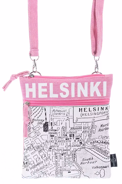 Robin Ruth Sailor Bag, Helsinki Map, White/Pink
