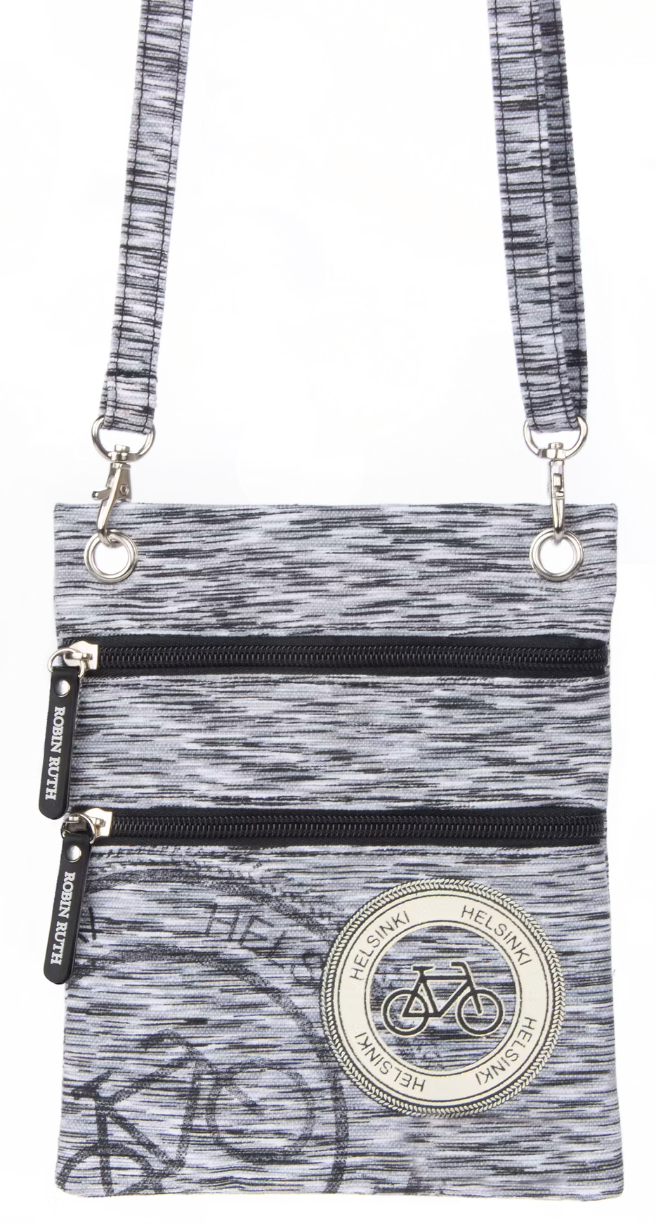 Robin Ruth Reisepasstasche, Finnland, Grau/Weiß/Schwarz