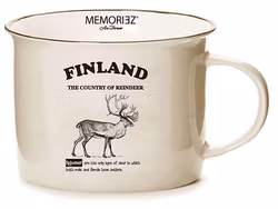 Robin Ruth Story Mug Finland Reindeer Large, White