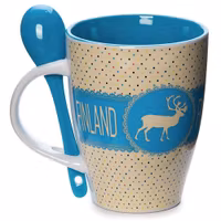 Robin Ruth Vintage Mug Finland Large With Spoon, Beige/Blue