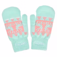 Robin Ruth Mittens Finland Reindeer, Mint Green/Pink