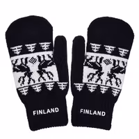 Robin Ruth Mittens Finland Reindeer, Black/White
