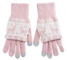 Robin Ruth Reindeer Gloves Finland, Pink/White